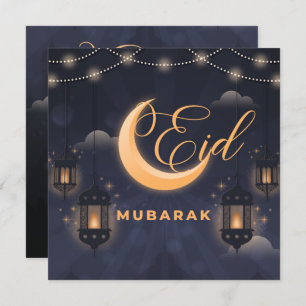Cartão De Festividades Elegante Eid Mubarak Calliografia