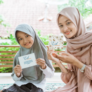 Cartão De Festividades Elegante Eid Mubarak Moon Stars