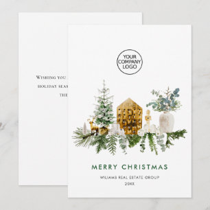 Cartão De Festividades Elegante Empresa de Composição de Feliz Natal