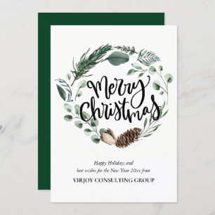 Cartão De Festividades Elegante Eucalyptus Pine Cone Corporate