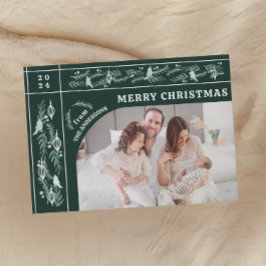 Cartão De Festividades Elegante Evergreen Garland - Natal Moderno