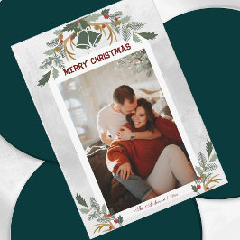 Cartão De Festividades Elegante Exemplo de Aquarela Feliz Foto de Natal