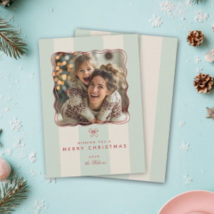 Cartão De Festividades Elegante Faixa Alegre Foto Feliz Natal Família
