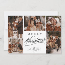 Cartão De Festividades Elegante Família de Natal Moderna 5 Foto 