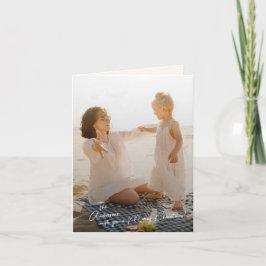 Cartão De Festividades Elegante Família Grande Uma Foto Doblada