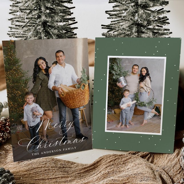 Cartão De Festividades Elegante Feliz Natal Caligrafia 2 Foto (Criador carregado)