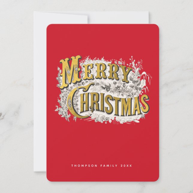 Cartão De Festividades Elegante Feliz Natal Russo Não Foto (Frente)