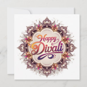 Cartão De Festividades Elegante Festival de Luzes Diwali Feliz