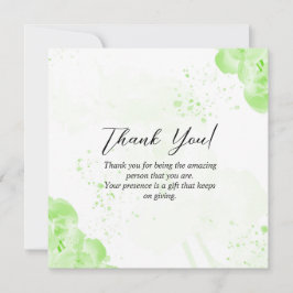 Cartão De Festividades Elegante Floral Green Obrigado