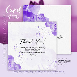 Cartão De Festividades Elegante Floral Purple Obrigado