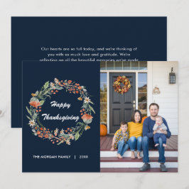 Cartão De Festividades Elegante Floral Wreath Thankship Photo