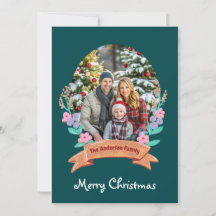 elegante Floral Wreath verde-escuro Natal