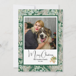 Cartão De Festividades Elegante foto botânica natalina vintage