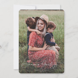 Cartão De Festividades Elegante Foto de Natal de Saudações da Estação Chi