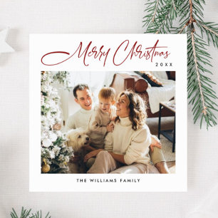 Cartão De Festividades Elegante Foto de saudação minimalista de Natal