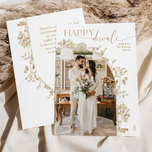 Cartão De Festividades Elegante Foto do Arch Dourado Happy Diwali