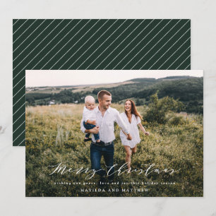 Cartão De Festividades Elegante foto minimalista de Natal com texto em ca