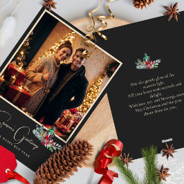 Cartão De Festividades Elegante Foto Minimalista Na moda Feliz Natal