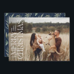 Cartão De Festividades Elegante foto moderna e mínima botânica azul marin<br><div class="desc">Imagem elegante,  marinho azul-d-água,  típica de botânica,   azul-d-água,  carta de Natal feliz.</div>