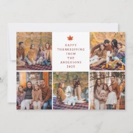 Cartão De Festividades Elegante Foto Moderno Dia de Ação de Graças Outono