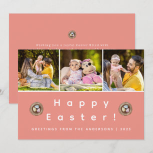Cartão De Festividades Elegante Foto Moderno Minimalista Feliz Páscoa 3