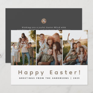 Cartão De Festividades Elegante Foto Moderno Minimalista Feliz Páscoa 3