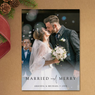Cartão De Festividades Elegante Foto Personalizada Casais Natal