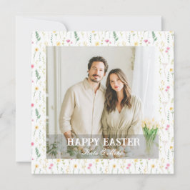 Cartão De Festividades Elegante Foto Personalizada Feliz Páscoa