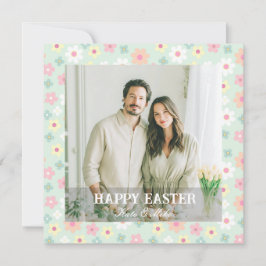 Cartão De Festividades Elegante Foto Personalizada Feliz Páscoa