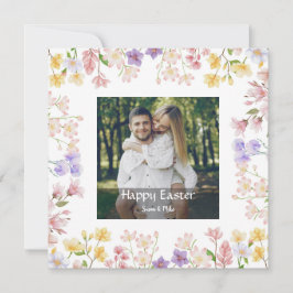 Cartão De Festividades Elegante Foto Personalizada Feliz Páscoa