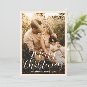 Cartão De Festividades Elegante Foto Script Natal Moderno