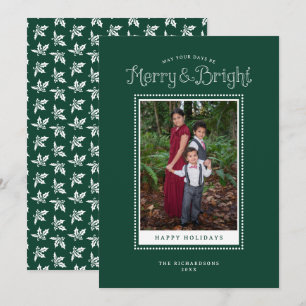 Cartão De Festividades Elegante Foto Verde Alegre