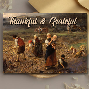 Cartão De Festividades Elegante Grateful e grato Colheita de Batata Knaus