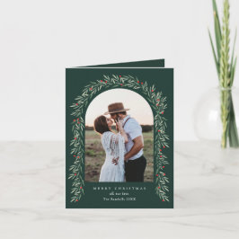 Cartão De Festividades Elegante Greenery Arch Modern 2 Foto Natal