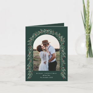 Cartão De Festividades Elegante Greenery Arch Modern 2 Foto Natal