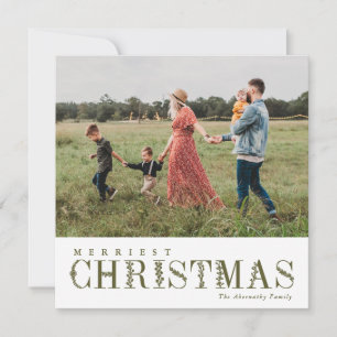Cartão De Festividades Elegante Greenery - Letra de Natal Foto