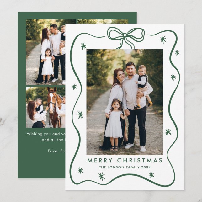 Cartão De Festividades Elegante Ho de Fotografia do Arco de Natal Minimal (Frente/Verso)