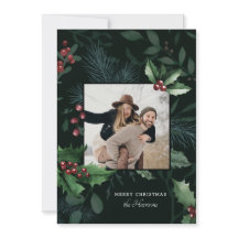 Elegante Holly Christmas Dark Green Foto Botânica