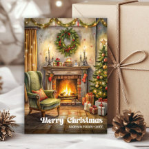 Elegante interior de Natal vintage em vermelho bri