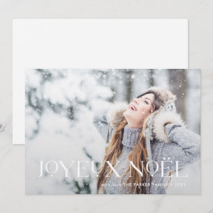 Cartão De Festividades Elegante Joyeux Noel   Uma Foto de Natal