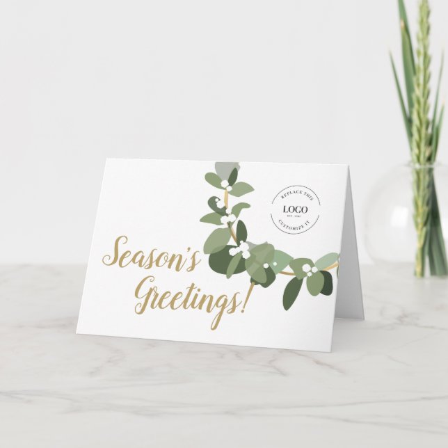 Cartão De Festividades Elegante Logo Season saúda o obrigado moderno (Frente)