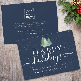 Cartão De Festividades Elegante Logotipo de Natal Corporativo