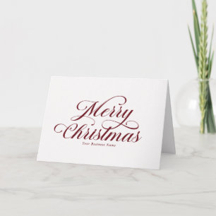 Cartão De Festividades Elegante Logotipo Empresarial Vermelho de Natal em