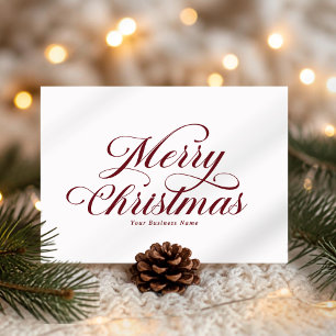 Cartão De Festividades Elegante Logotipo Empresarial Vermelho de Natal em