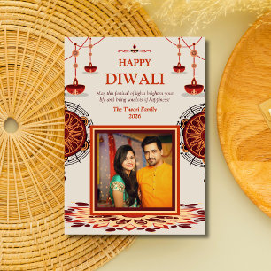 Cartão De Festividades Elegante mandala Diwali Festival das Luzes