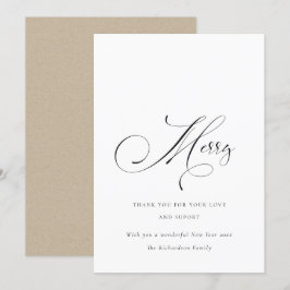 Cartão De Festividades Elegante Manuscrito Mínimo Saudação de Feliz Natal