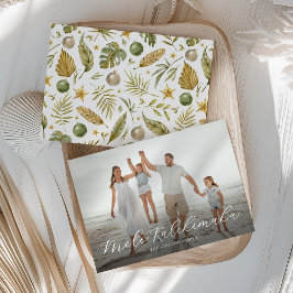 Cartão De Festividades Elegante Mele Kalikimaka Foto Tropical Natal