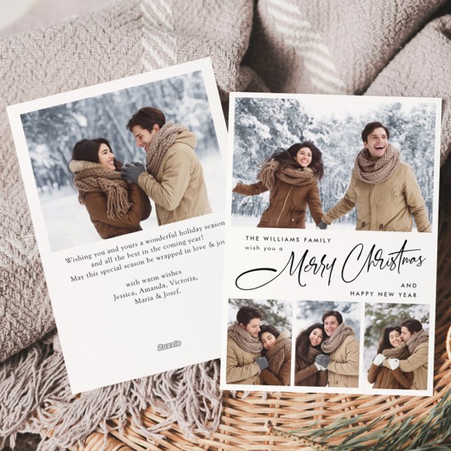Cartão De Festividades Elegante Mínima Saudação de Natal 5 Foto (Criador carregado)