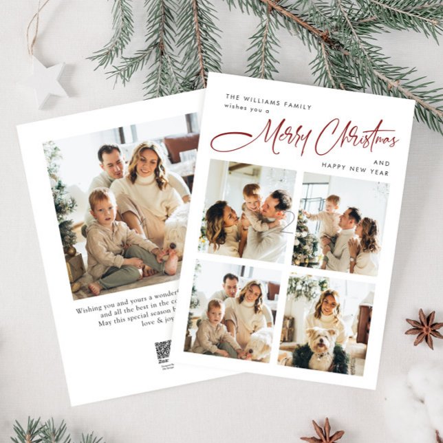 Cartão De Festividades Elegante Mínima Saudação de Natal 5 Foto (Criador carregado)