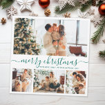 Cartão De Festividades Elegante Minimalista 4 Colagem de Fotos Holid de N<br><div class="desc">Cartão de Férias de Natal Feliz para Colagem de Fotos Minimalista de Caligrafia Elegante. Este modelo de cartão de fotos festivo, mimalista, cômico, de quatro (4) fotos apresenta uma bonito colagem fotográfica e diz "Feliz Natal"! O texto de saudação do "Feliz Natal" é escrito em um belo tipo de letra...</div>